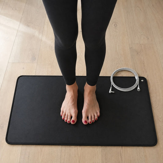 Large black grounding earthing mat