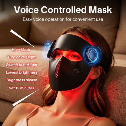 Voice controlled red light mask
