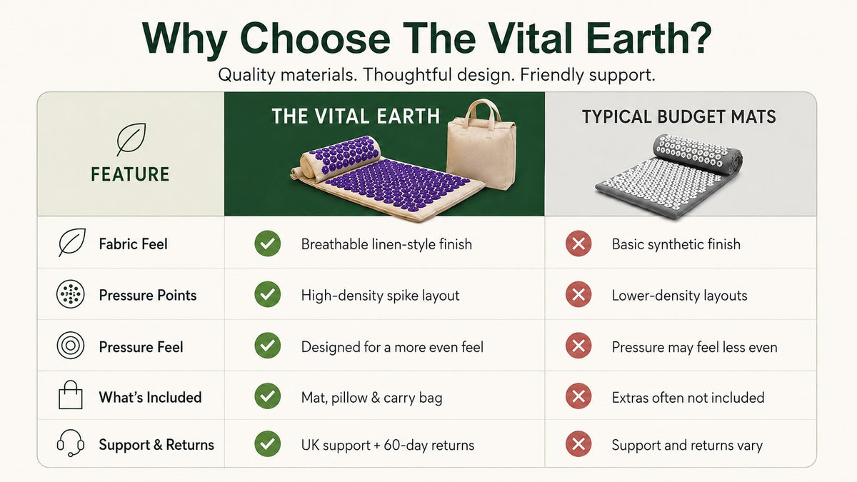 A comparison infographic titled 'Why Choose The Vital Earth?'