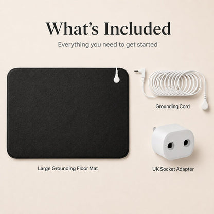 Large Grounding Mat whats included graphic – For Home and Floor Use - The Vital Earth