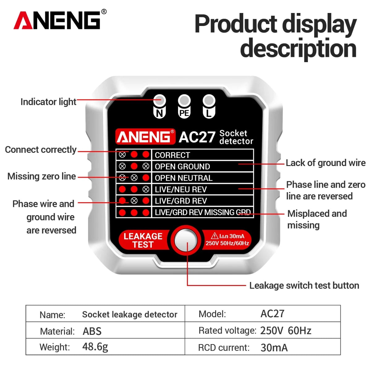 Plug Socket Safety Tester – Instantly Check Wiring & Grounding - TheVitalEarth
