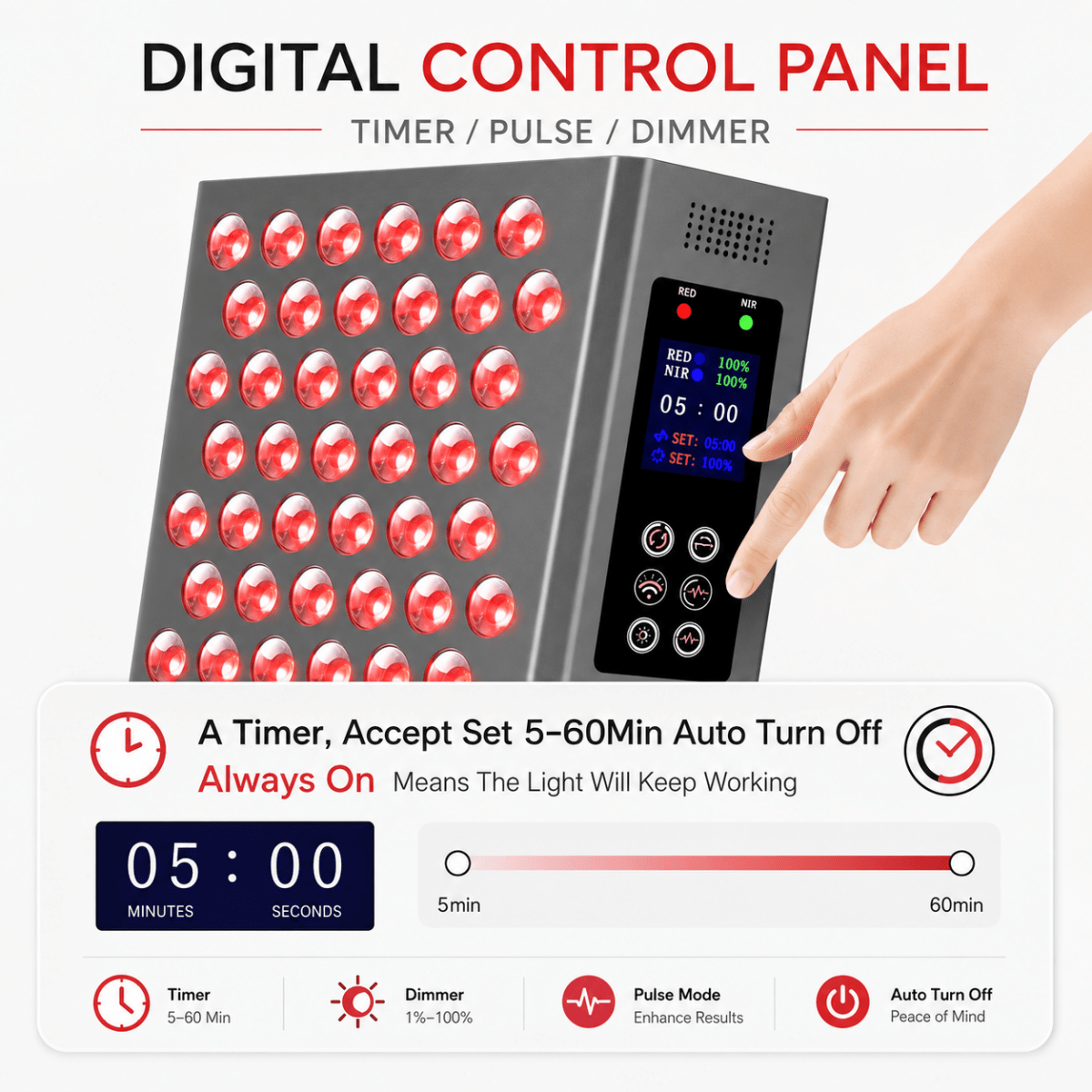 Clearer Skin. Calmer Skin. Naturally - Red Light Panel - TheVitalEarth