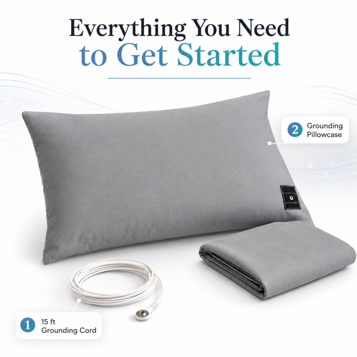 Soft Cotton Grounding Pillowcase - Grey or White